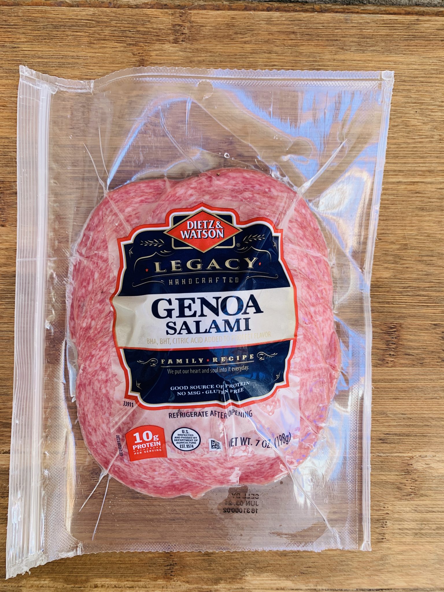 Genoa Salami, Sliced 7oz Pack Giordano Garden Groceries